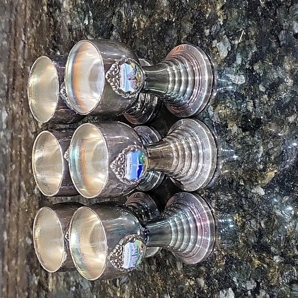 Vintage Set of 6 Oberammergau Germany Mini Gobblets / Shot Souvenir Unmarked - Picture 1 of 10